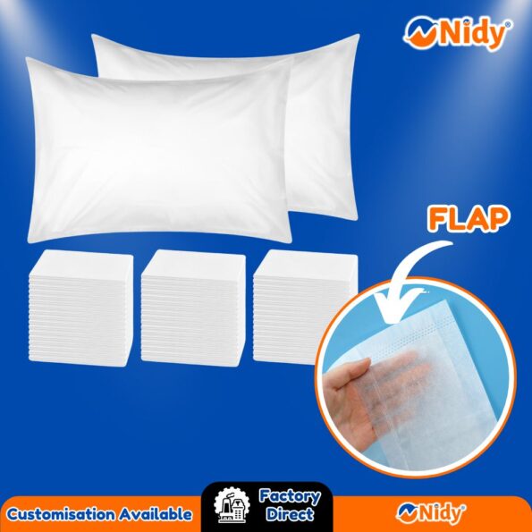 Spa-grade disposable pillow covers for headrests.