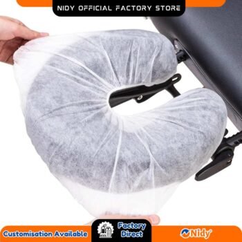 Disposable Fitted Face Cradle Covers for Massage Table, Non Woven Massage Headrest Covers, Headrest (Fitted-U) For Spa Salon, Medical and Examination Chair Face Rest Cradle Covers, White