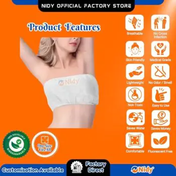 Lightweight disposable bra for beauty treatments.