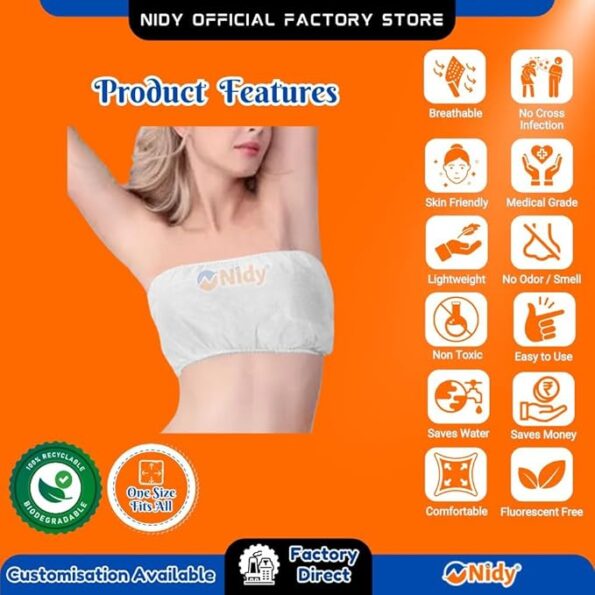 Lightweight disposable bra for beauty treatments.
