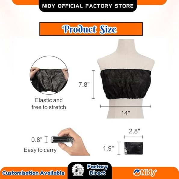 Nidy individually packed disposable bras for personal care.