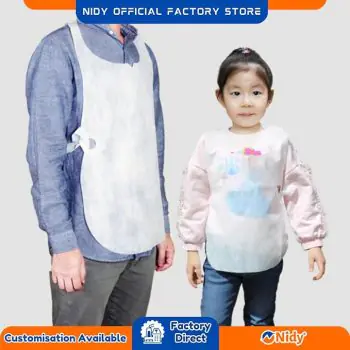 Disposable Kids Aprons Nonwoven Disposable Self Apron Bibs Smocks for Cooking, Cleaning, Painting, Patient Care, Hotel Oil-Proof/Water Repellent/Chemical Free with Soft Comfortable.