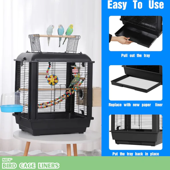 Bird cage liners in a dispenser-style package.