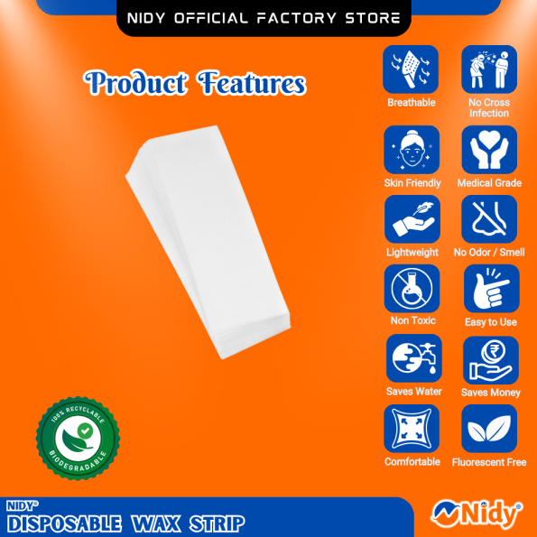 Nidy Non-Woven Disposable Wax Strips – Strong Grip, Smooth Finish.