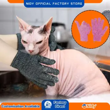 Pet Bath Gloves for Dogs Cats Grooming, Animal Cleaning Mitts, Pet Hair Removal & Hygiene