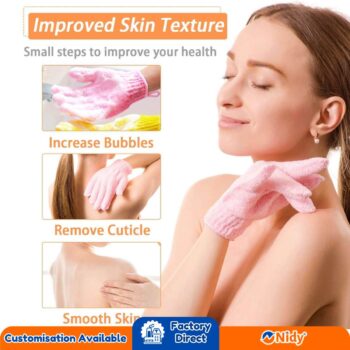 Bath Gloves for Medical, Hospital, Healthcare, PPE Use | Reusable Body Scrub Gloves | Hygiene Gloves | Patient Bath Care