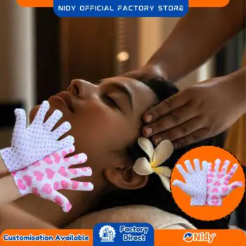 Printed Bath Gloves for Spa & Salon | Spa & Salon Body Wash | Hygiene Gloves | Beauty & Wellness Cleaning Gloves | Travel-Friendly Disposable Spa Gloves
