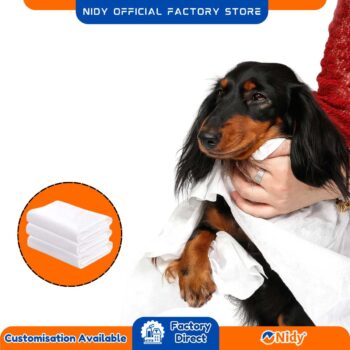 Disposable Pet Bath Towel, Premium Non‑Woven Quick‑Dry Towels for Dogs & Cats | Hygienic, Travel‑Friendly, Single‑Use Grooming Sheets | Super‑Soft, Odourless, Highly Absorbent