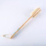 Back scrubber brush with soft and firm bristles.