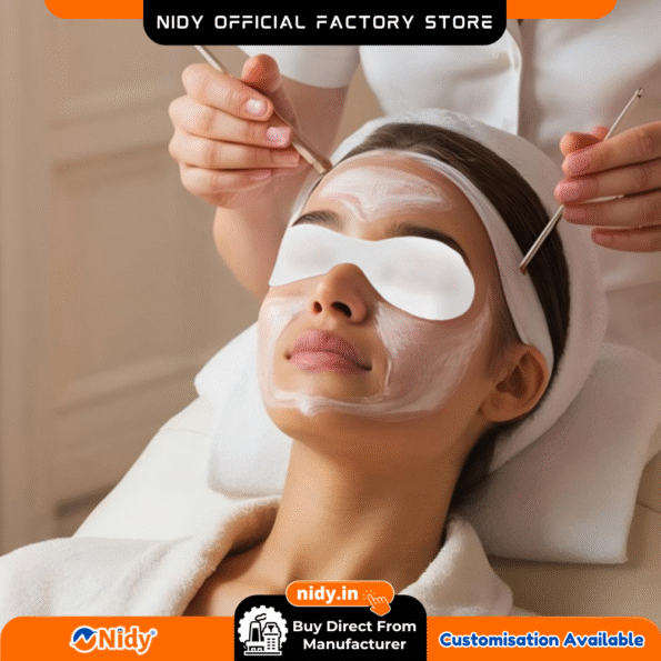 NIDY Disposable Oval Notch Shape Eye Mask for Professional Spa and Facial Use.