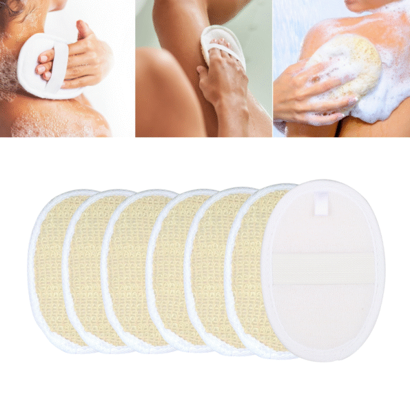 Lightweight jute body scrubber for a refreshing bath experience.
