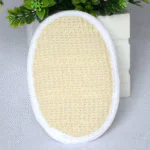 Compostable exfoliating loofah sponge for shower routines.