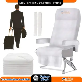 NIDY® Disposable Seat Cover with Armrest for Hotel Travel | Waterproof Hygienic Chair Covers | Non-Woven Disposable Travel Seat Protector | Sanitary Seat Covers for Public Transport, Flight, Train | Travel Hygiene Essential