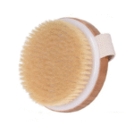Bamboo body brush for cellulite and lymphatic drainage.