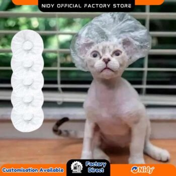 Disposable Shower Cap for Pets – Waterproof Hair Cover for Dogs and Cats During Bathing.