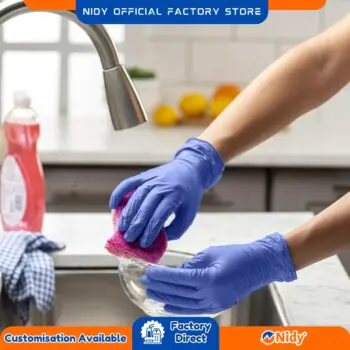 Nitrile Gloves for Cleaning, Household, Kitchen, Washing, Dusting – Latex-Free Disposable Gloves