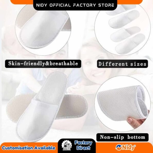 Nidy eco-friendly disposable slippers.