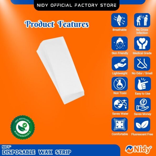 Nidy quick wax strips for instant waxing.