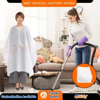 Disposable Apron for Hygiene, Salon, Personal Care, House Cleaning, Grooming – Non-Woven, Waterproof, Single Use