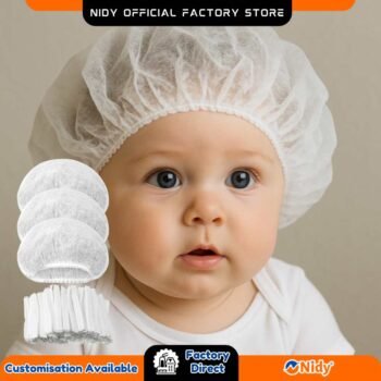 Disposable Bouffant Cap for Baby, Kids, Newborn, Child Hair Protection, Bath, Hospital & Hygiene Use – Soft Non-Woven Head Cover