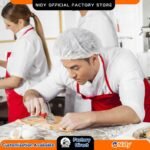 Nidy Disposable Bouffant Cap for Hotel Staff Use – White Non-Woven Hair Cover.