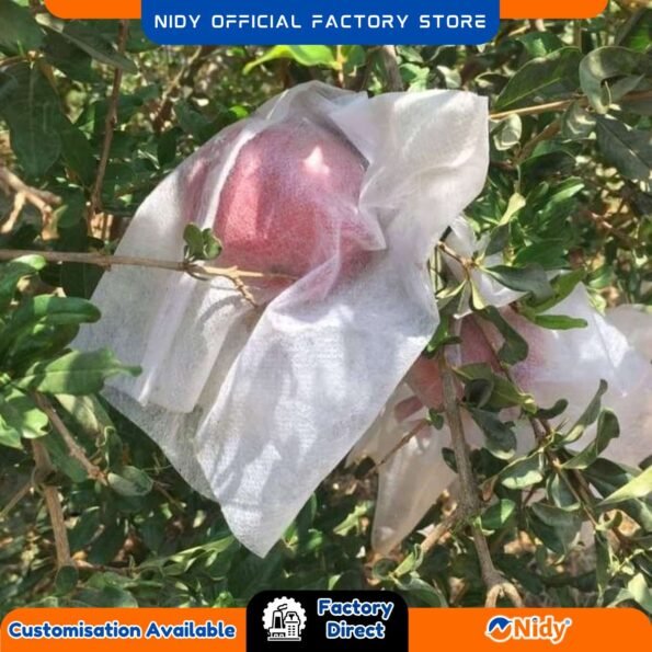 Breathable Non-Woven Pomegranate Fruit and Crop Cover – UV Resistant, Disposable Protection from Insects, Birds, and Weather.
