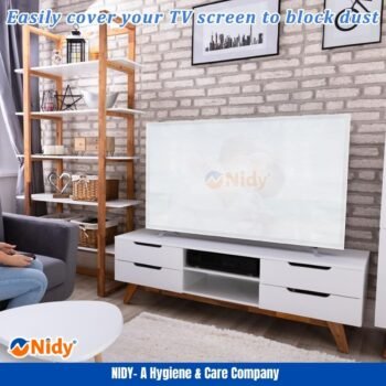 Disposable Fitted TV Cover | Hotel TV Dust Protector | Travel Hygiene Screen Guard | Nonwoven Frame Cover | Portable TV Dust Shield