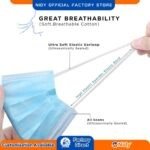 Lightweight 3 Ply Disposable Mask with Secure Elastic Loops – Multipurpose Use.