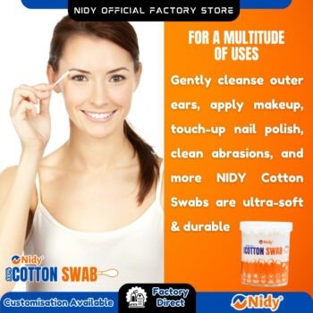 NIDY pure Indian cotton buds – eco-friendly paper or bamboo sticks
